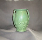 Vintage McCoy Matte  Green Double Handle Flower Vase unmarked