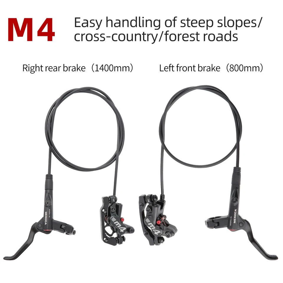 M4 4-Piston Mountain Bike Hydraulic Disc Brakes Left Front 800mm Right Rear 1... - Image 2 of 4