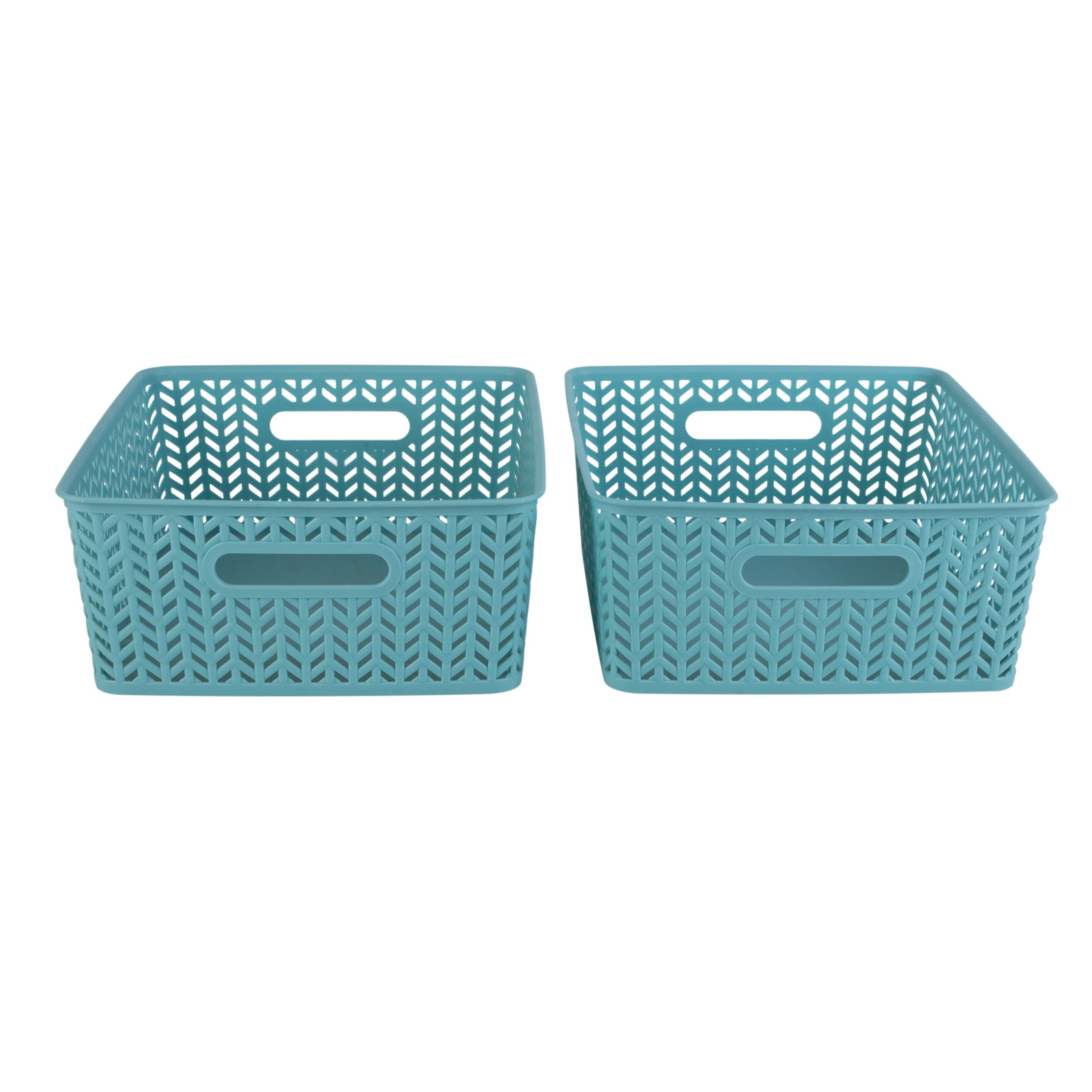 Simplify 2 Pack Medium Herringbone Storage Basket