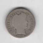 1908 P BARBER DIME 90% SILVER PHILADELPHIA 10¢ UNITED STATES AMERICA TEN CENTS