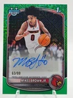 Mikel Brown Jr. 2025-26 Bowman Chrome Auto 1st Prospect Green Mojo Refractor /99