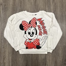Vintage 80s 90s Disney Minnie Mouse Reversible Blanket Crewneck Sweatshirt Large