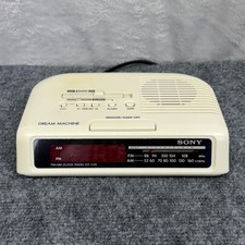 VTG Sony Dream Machine ICF-C25 AM FM Clock Radio White Alarm LED Display WORKS