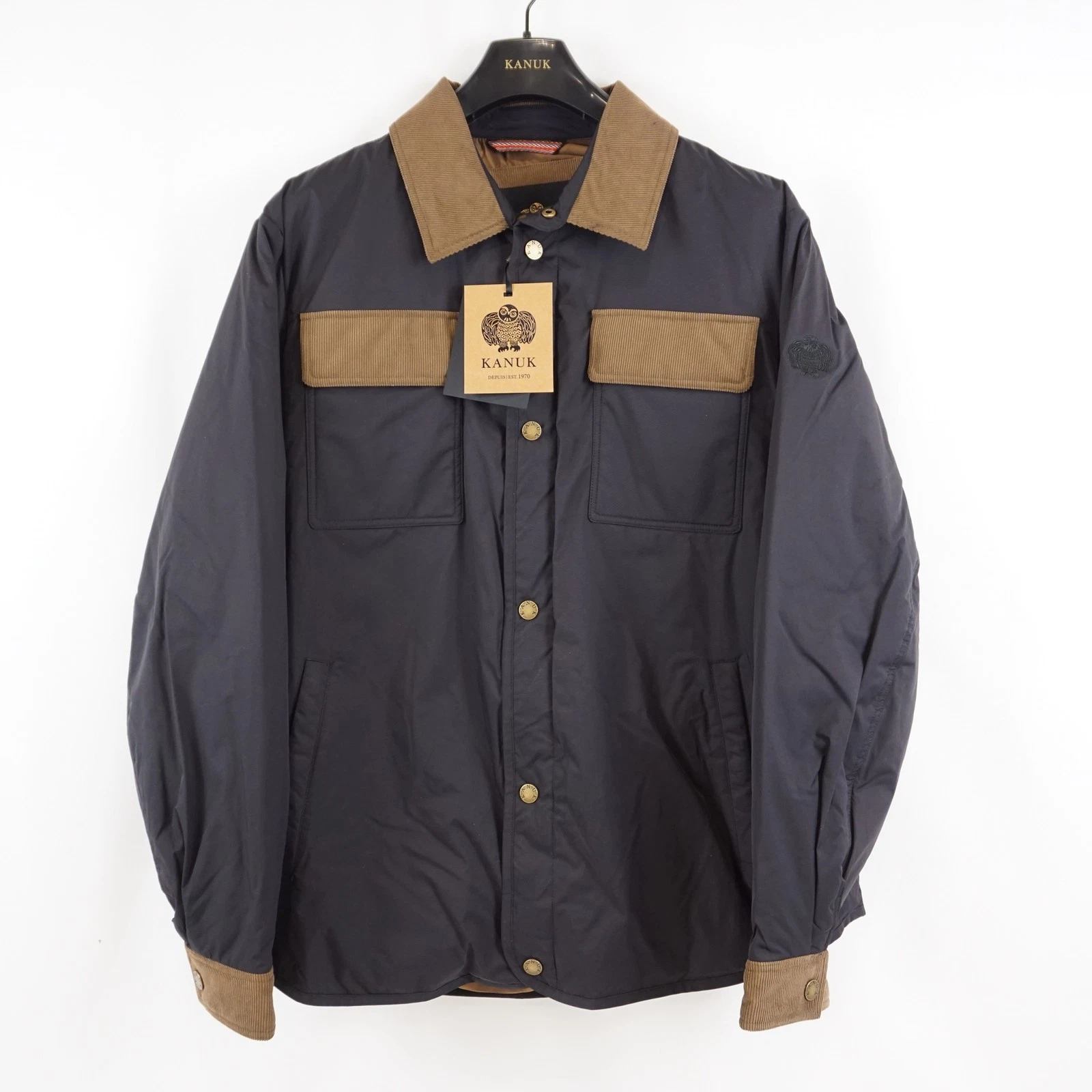 Kanuk Beauport Shacket Windproof Padded Down Shirt Jacket In Black Men's Size L