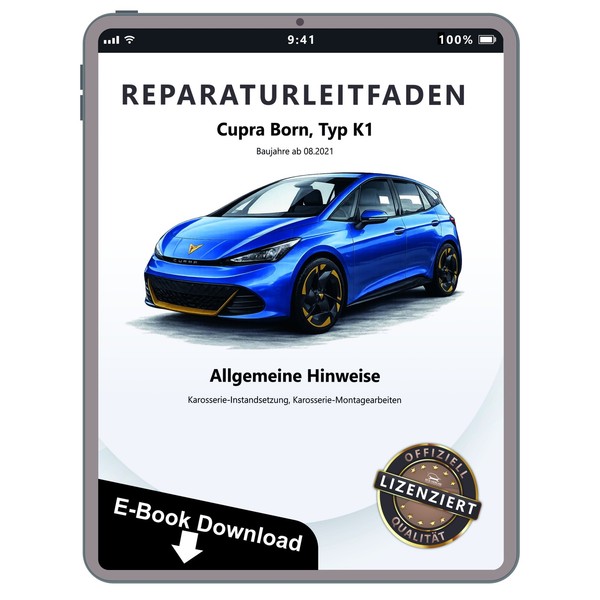 Cupra Born K1 21> Hinweise Karosserie Instandsetzung Reparaturhandbuch Download-image