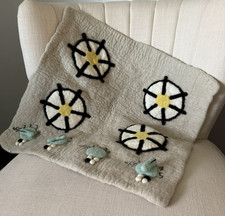 LAND OF NOD felted felt wool PLAY STOVE kitchen mat imaginative pretend nepal