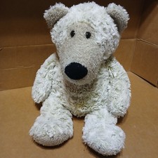 Melissa and Doug Rose Curl Fur Plush Teddy Bear White with tan Snout 16"