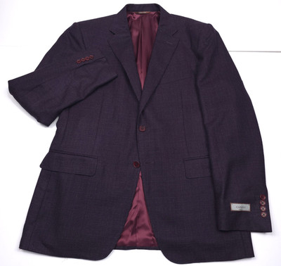 Canali Siena Textured Sport Coat Mens 40R (Italy 50R) Dark Red Blazer Jacket