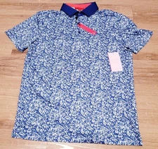 $110 Redvanly Eaton Golf Polo Shirt Mazarine Blue Men's Size Medium