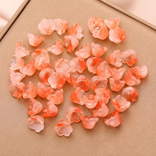 100Pcs Glass Trumpet Flower Beads for Jewelry Making Orange Bellflower Charm Bea