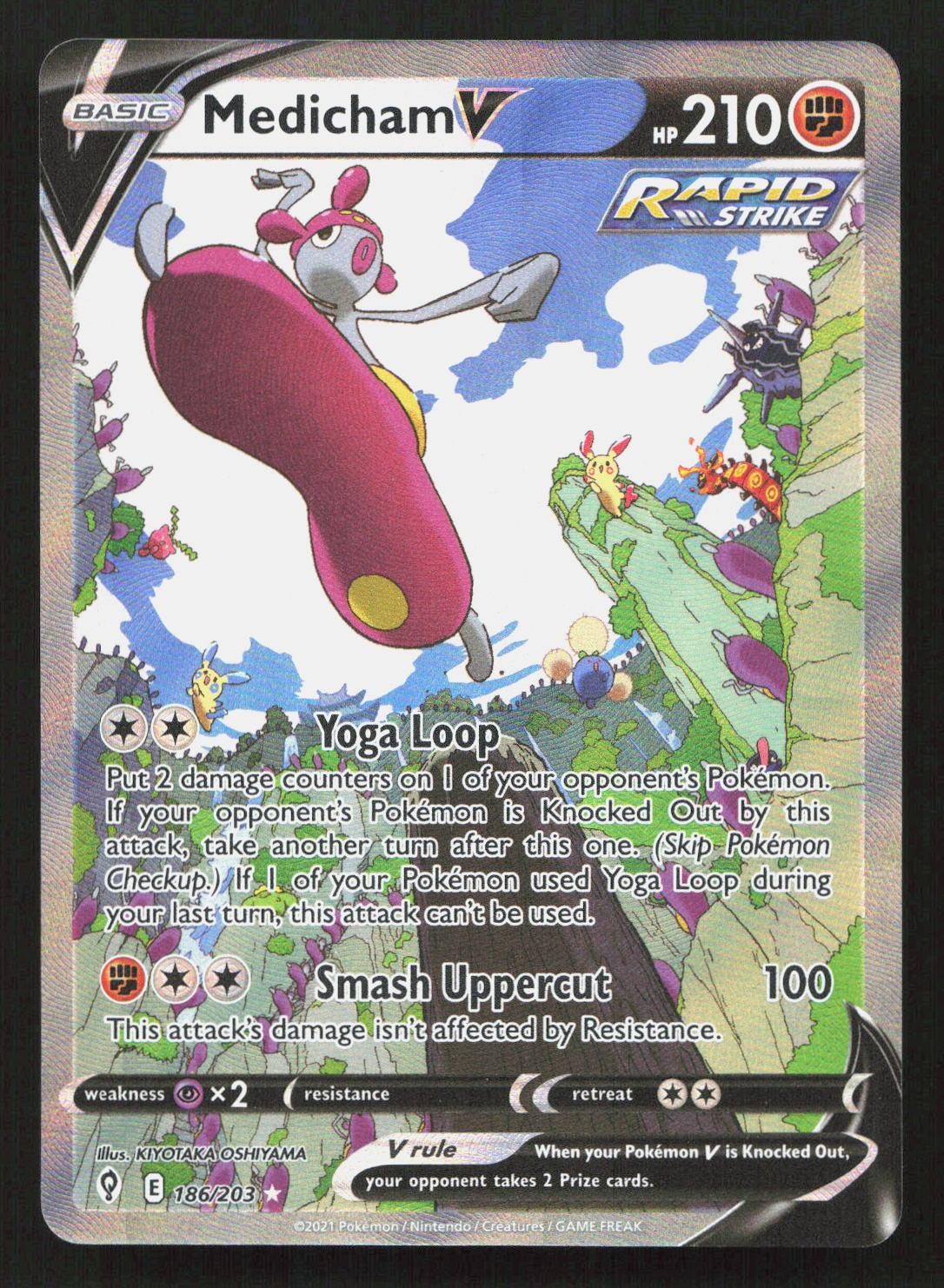 Pokemon MEDICHAM V 186/203 EVOLVING SKIES Holo