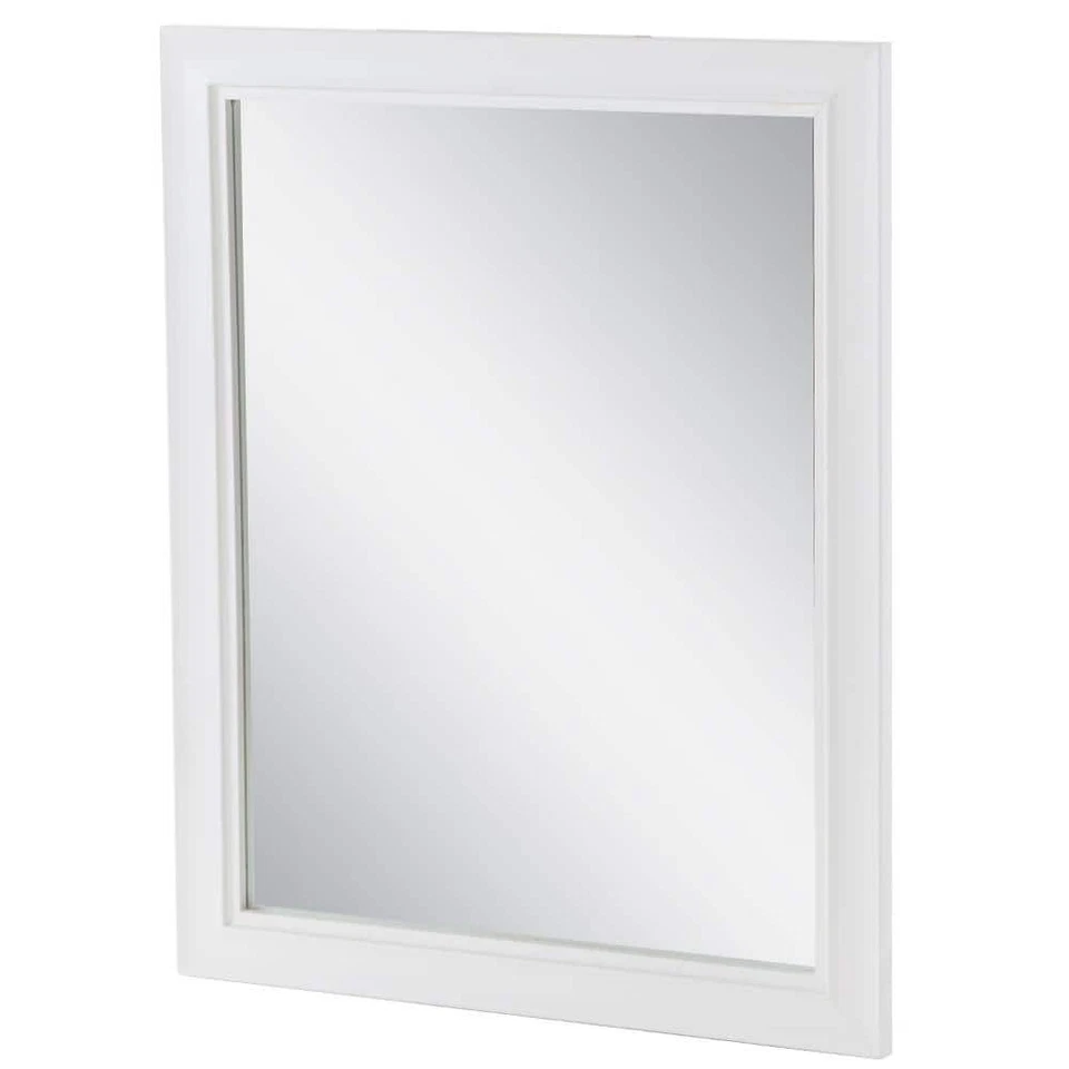 Glacier Bay Candlesby 22"x27" White Wood Framed Bathroom Vanity Wall Mirror - Image 4 of 4