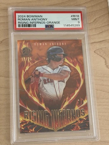 2024 Bowman Roman Anthony Rising Infernos Orange Refractor /25 PSA 9
