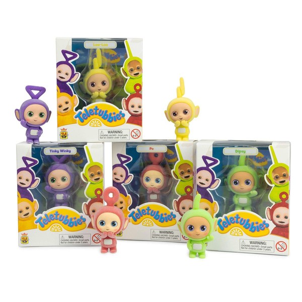 Teletubbies 7 Cm Cheebee Beflockte Mini-Figur: Tinky Winky, Dipsy, Laa Laa & Po-image