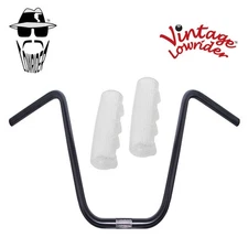 Original Lowrider 13" 22.2 D Handlebar Black 0214 120mm Grips Sparkle/Clear