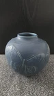 1935 Vtg Rookwood PotteryDark Blue Butterfly Vase 4.5" Matte Finish #6509