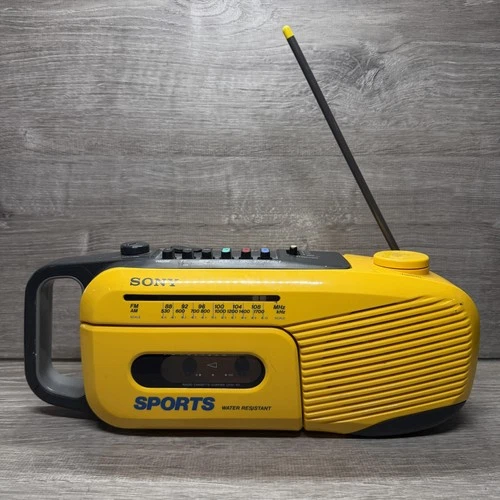Vintage Sony CFM-101 Sports Yellow AM FM Radio Cassette Player Tested Works