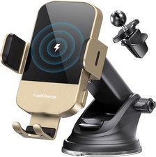 Wireless Car Charger 15W Fast Charging Auto Clamping Car Charger Phone Mount