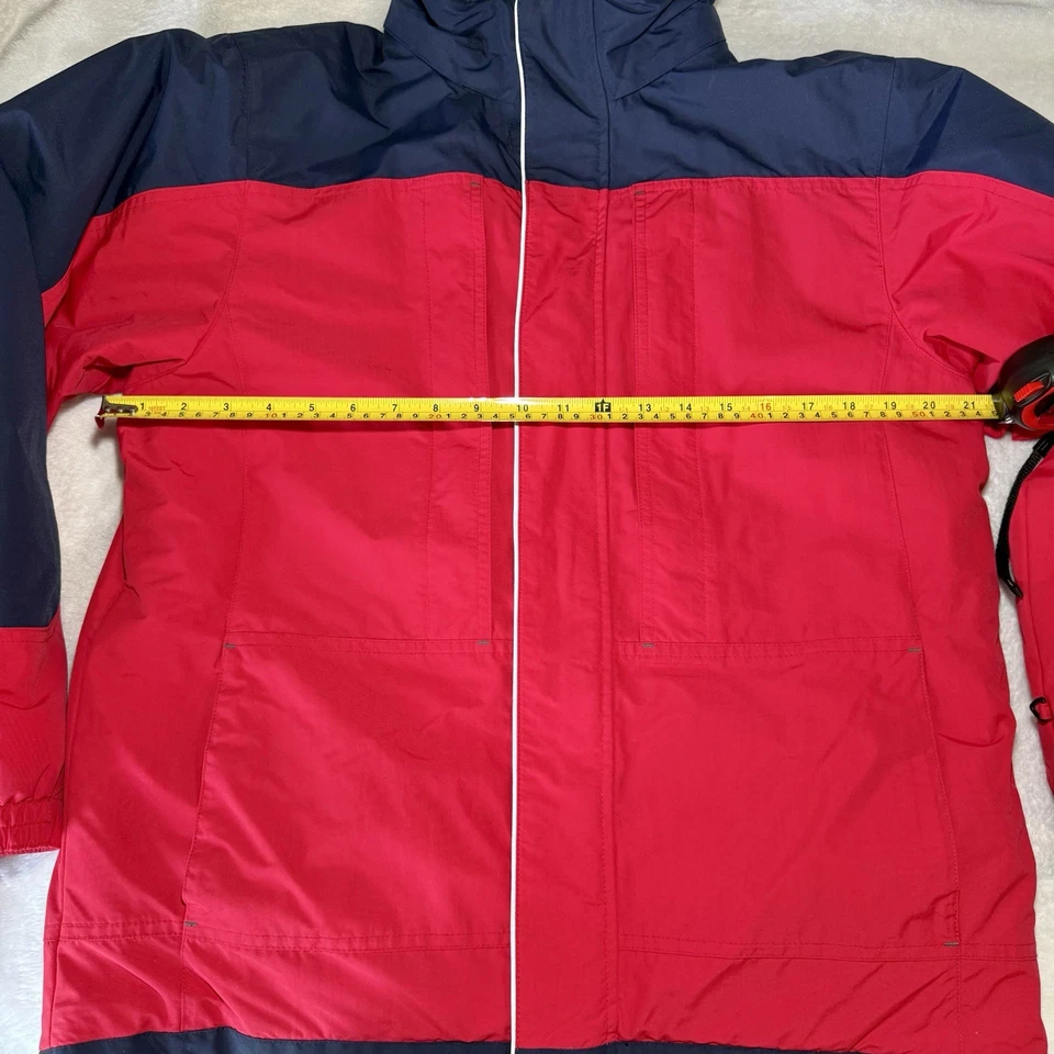 Chaqueta de Invierno Lands’ End Niños Talla 14-16 L Rojo Azul Marino Colorblock Abrigo Forrado de Vellón Foto 3 de 4