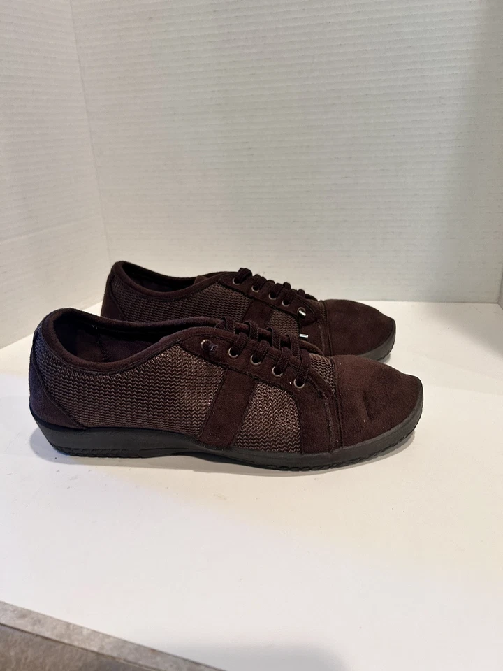 Zapatos Arcopedico Mujer Talla 7 Amortiguadores para Caminar LS Marrón Chocolate Tejido y Gamuza Foto 3 de 4