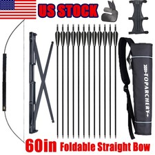 60" Archery Foldable Bow Straight Bow Outdoor Portable Hunting Bow Right Hand US