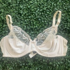 Vintage Christian Dior Cream embroidered Bra w/ pearl  Dior monogram details