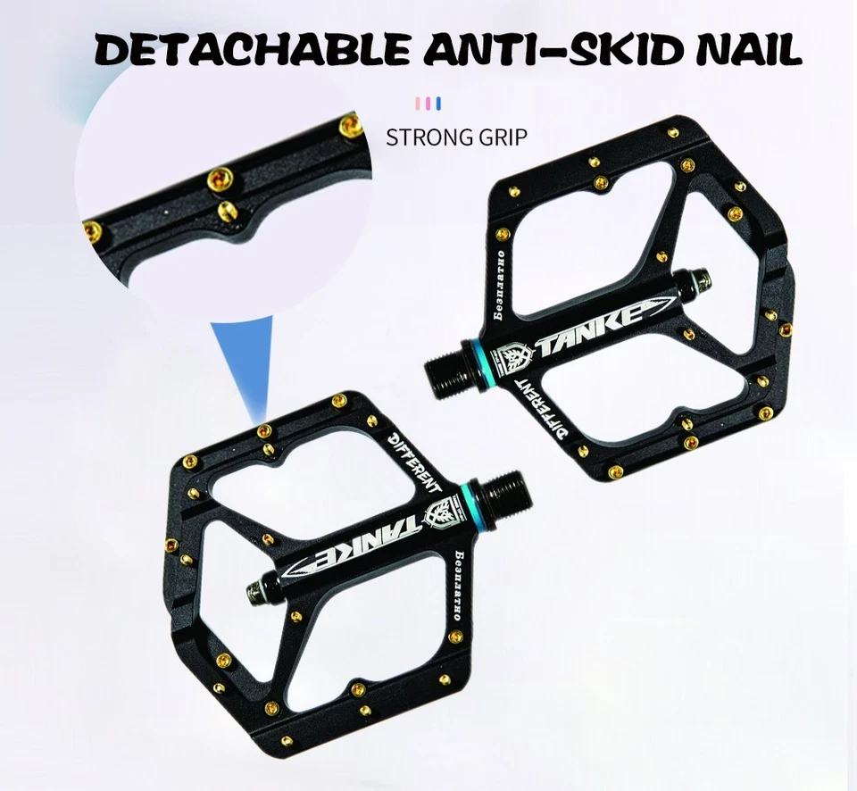 Bicycle Pedals MTB Bike Pedals 9/16" Bicycle Bearing Pedals Aluminum Alloy - Image 3 of 4