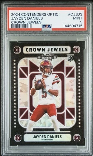 2024 Panini Contenders Optic Crown Jewels JAYDEN DANIELS PSA 9 Case Hit