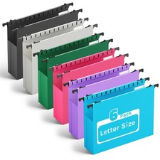 Extra Capacity Plastic Hanging File Folders Letter Size 2" Expanding Accordia...