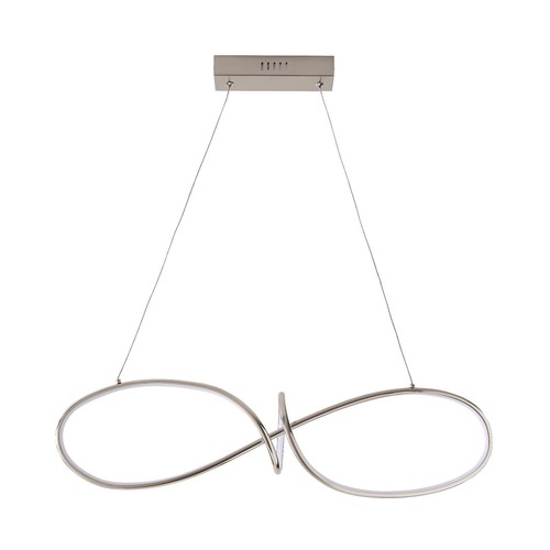 B&Q Inlight Leda Spiral Satin Nickel LED Pendant Ceiling Light Large 70cm Modern - Picture 2 of 4