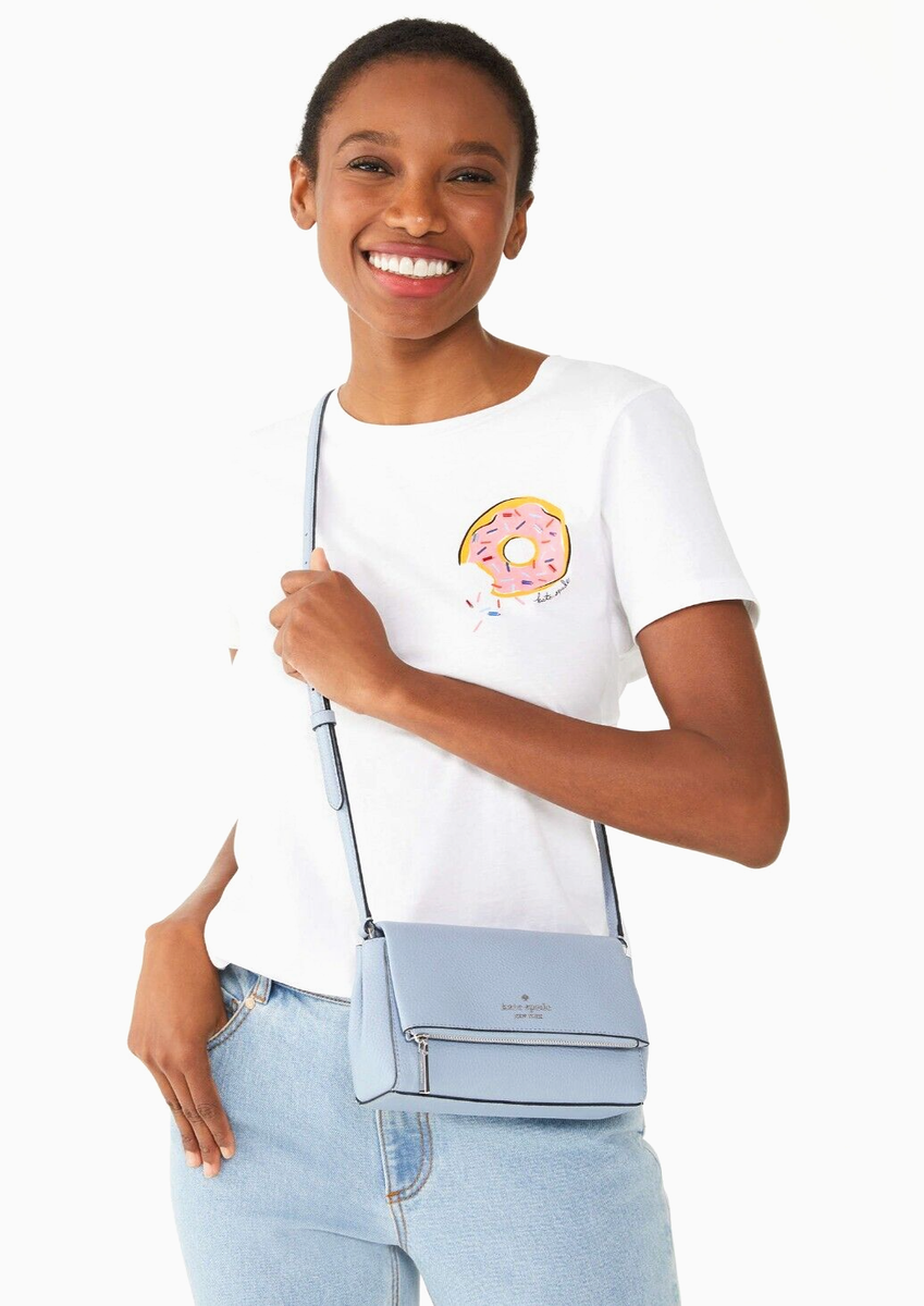 New Kate Spade Leila Mini Zip Crossbody Pebble Leather Muted