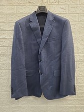 New Charles Tyrwhitt Herringbone Wool Texture Blue Jacket Size 44R