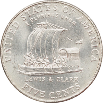 2004 a $2 Roll of 40 USA Nickels Keelboat P Mint