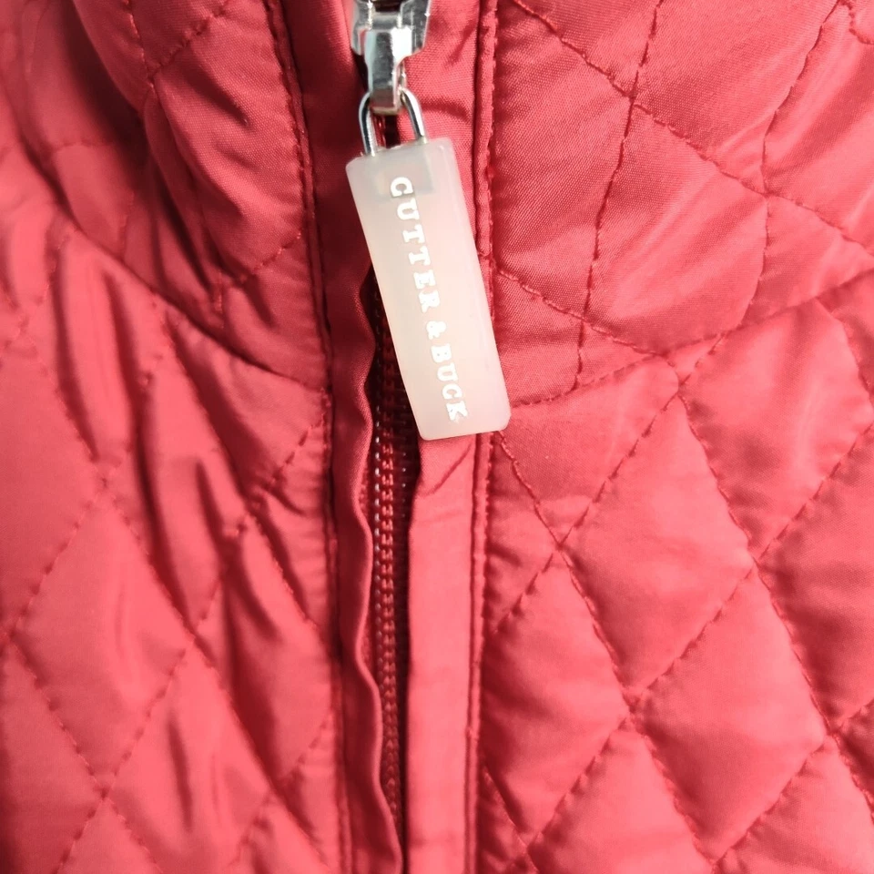 Cutter & Buck Small Womens Medium Zip Quilted Vest Red Kenworth Embroidery - Image 4 of 4