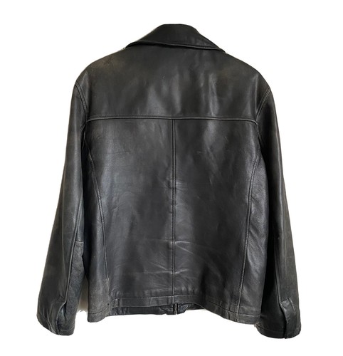 Alfani Black Leather Jacket Men's Size 