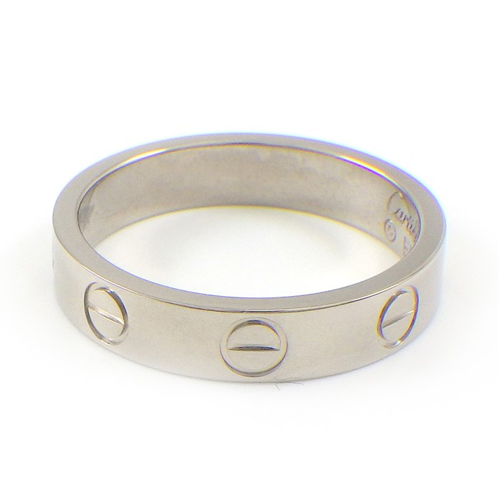Cartier Mini Love Ring 18Kwg White Gold #309600C13B Cartier Ring Mini Love 18k White Gold 3.6mm Band Size EU 58  main image 4