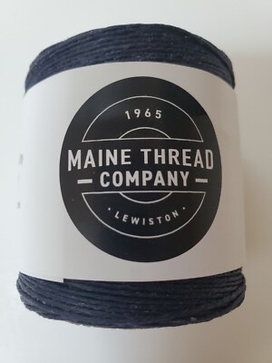 Waxed Polycord 210' Maine Thread Navy Blue 0.35'' thick Made in USA