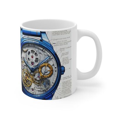 Watch Lover's Delight: Artful Ceramic Mug for Automatic Watches Enthusiasts 
