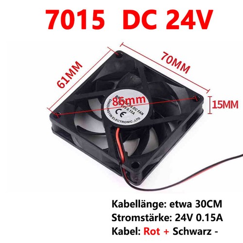 Gehäuse Lüfter Case Fan 6015 7015 8020 9025 5V12V 4/5/6/7/8/9/12CM Schwarz - Afbeelding 26 van 32