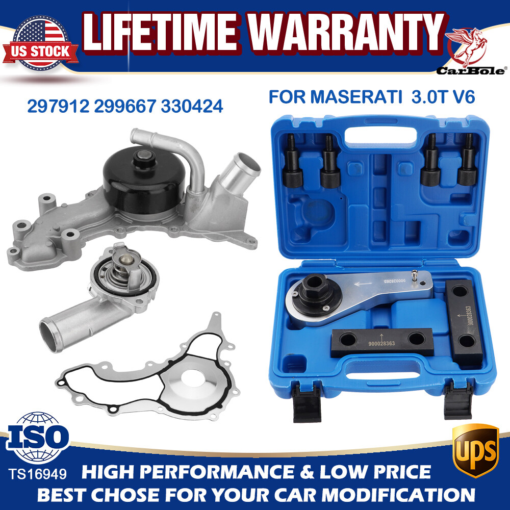 Water Pump + Thermostat + Timing Tool Kit for Maserati Ghibli Quattroporte 3.0T