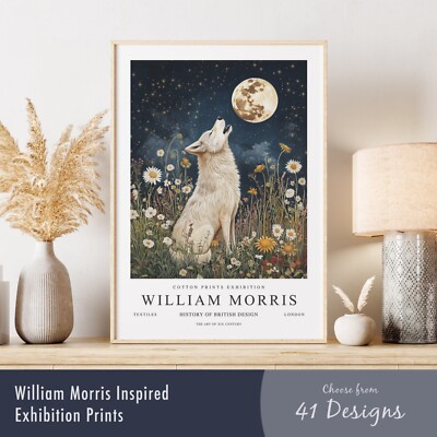 William Morris Inspired Wall Art Print | Floral Exhibition Poster Home Decor