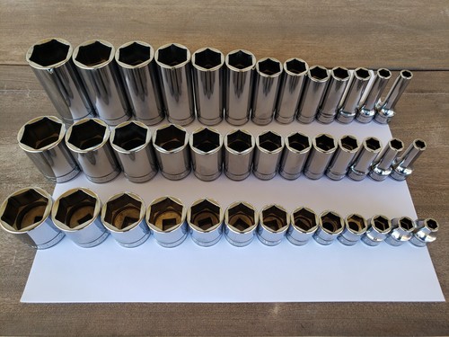 Snap-on Tools USA NEW 39pc 3/8" Drive SAE 6 Point Shallow Semi Deep MASTER SET - Picture 8 of 12