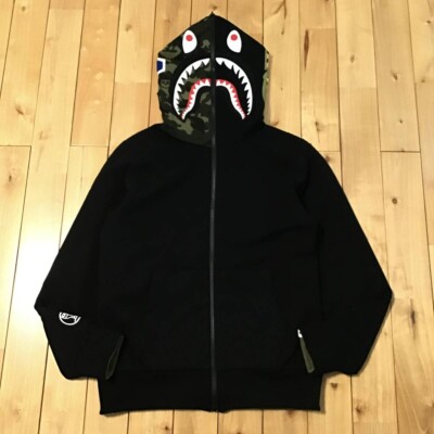 Reversible OVO × BAPE camo Shark full zip hoodie A Bathing Ape