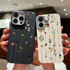 For iPhone 16 Pro Max 15 14 13 12 Leather Texture Silicone Shockproof Case Cover