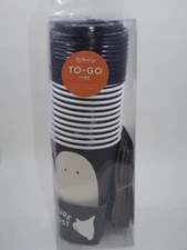 My Mind's Eye Black "Future Ghost" Disposable Coffee Cup Set Lids Sleeves 16oz