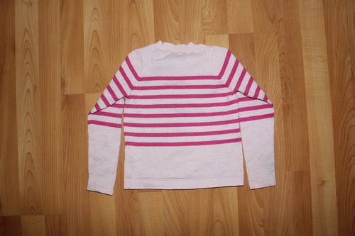 POOF GIRL Long Sleeve Sweater Pink Rose stripes Pullover Sz S/4 4T Crew neck - Picture 11 of 12