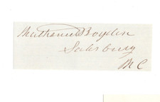 Nathaniel Boyden (1796-1873) Signed Clip Autographed US Congress North Carolina