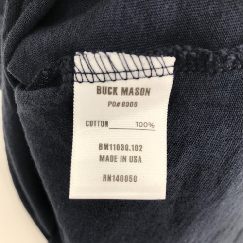 Buck Mason Shirt Mens Extra Large XL Blue Short Sleeve Crew Neck Tee Cotton Men - Picture 9 of 11