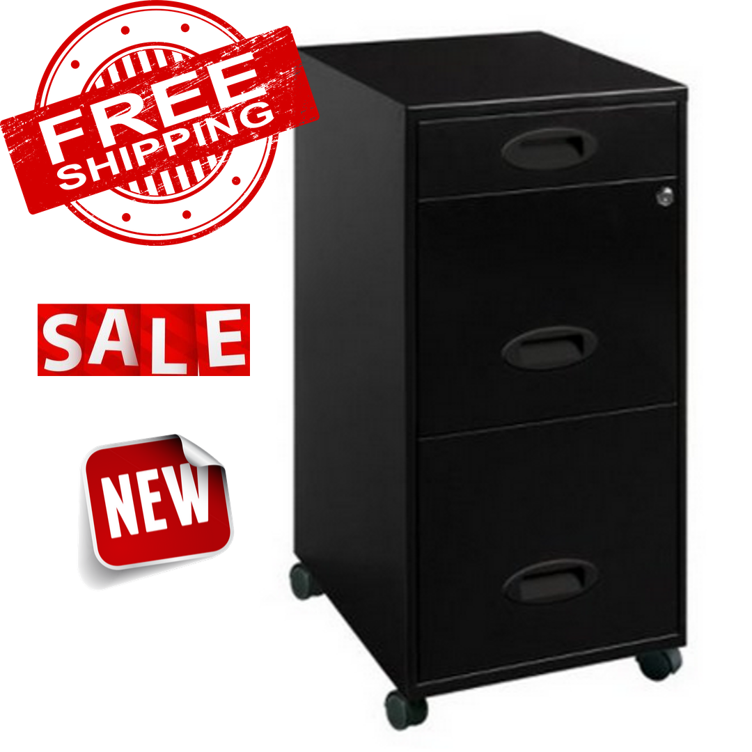 Devaise 3 Drawer Metal Mobile File Cabinet With Lock White For Sale Online Ebay
