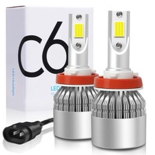 2Pcs H8 H9 H11 6000K 32000LM LED Headlight Kit High Low Beam Bulb FogLight White